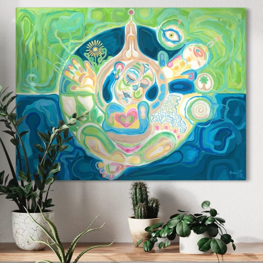 Selbstliebe - abstraktes Originalkunstwerk energetisch spirituell